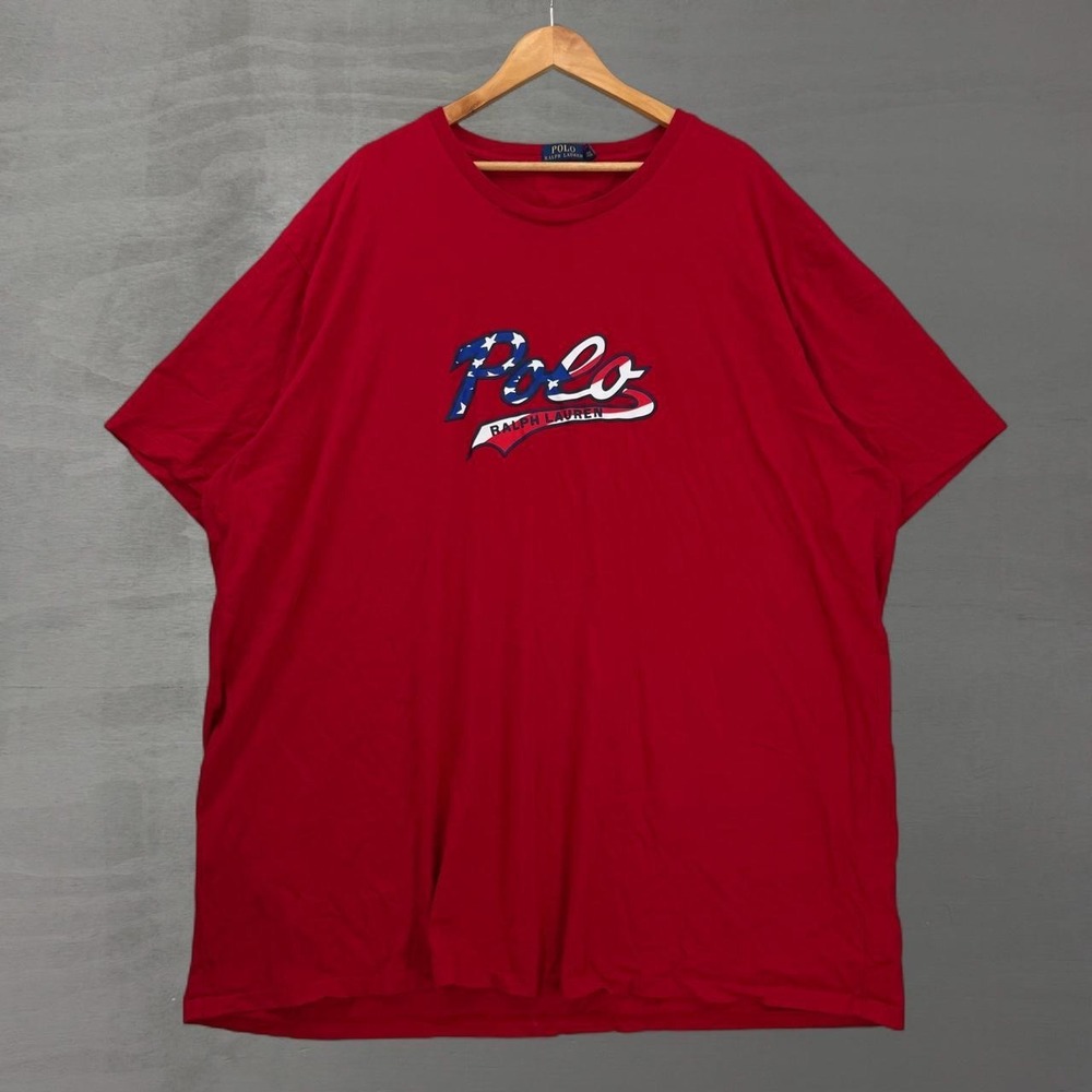 Polo Ralph Lauren T-Shirt Red USA Flag Logo Graphic Tee 4XLT
